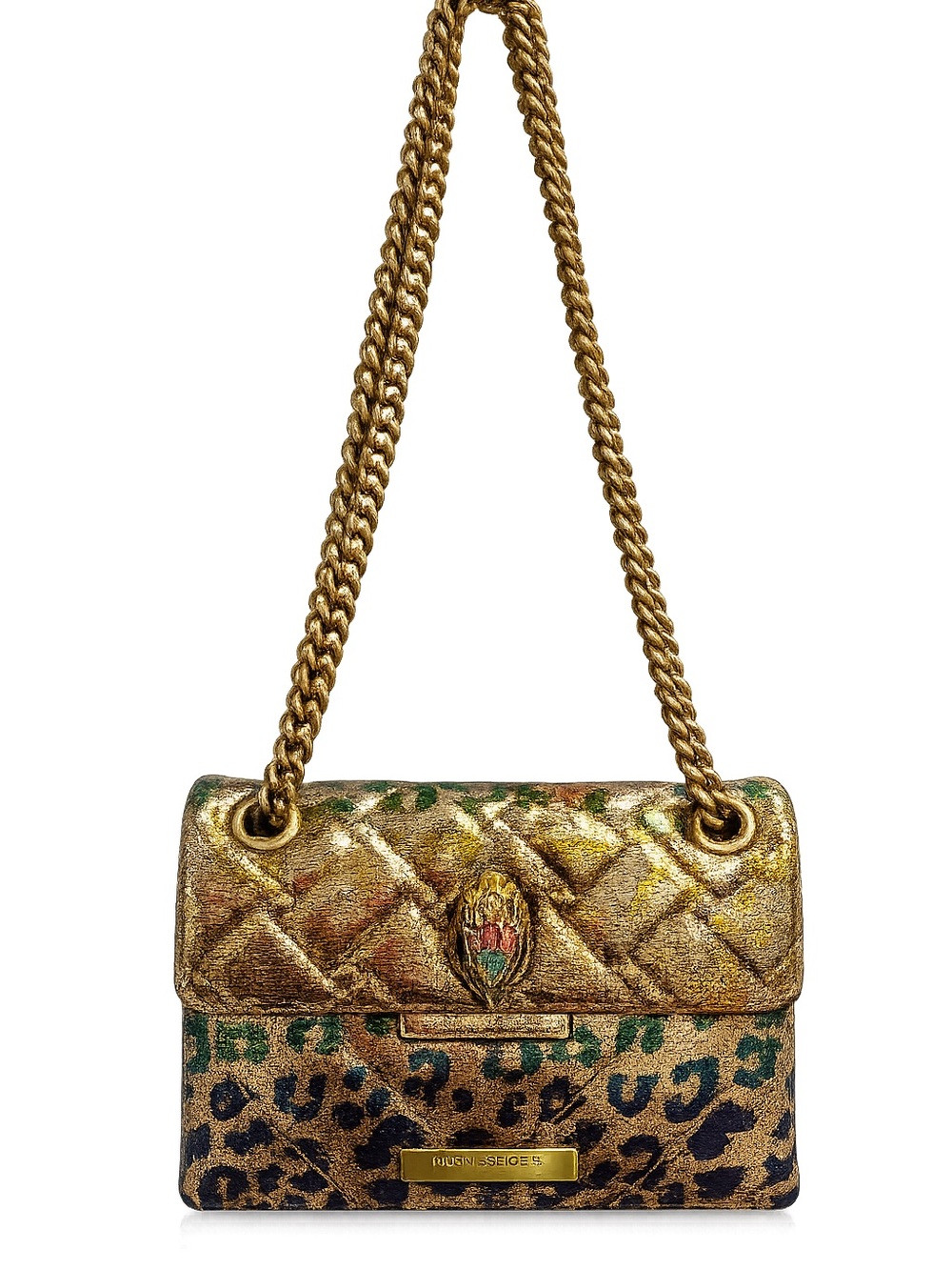 KURT GEIGER Mini Kensington Metallic Leopard Shoulder Bag